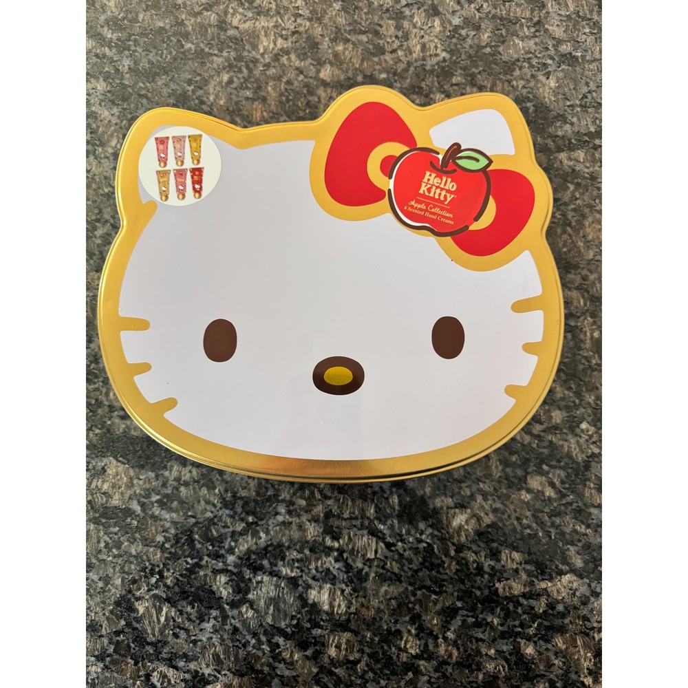 Hello Kitty Apple Collection 6 Scented Hand Creams in Collectible Shaped Tin new